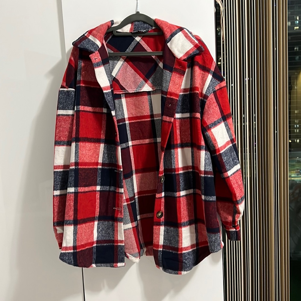 Red flannel shacket